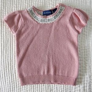 Ralph Lauren Crew Neck Sweater in Fair Isle Pink